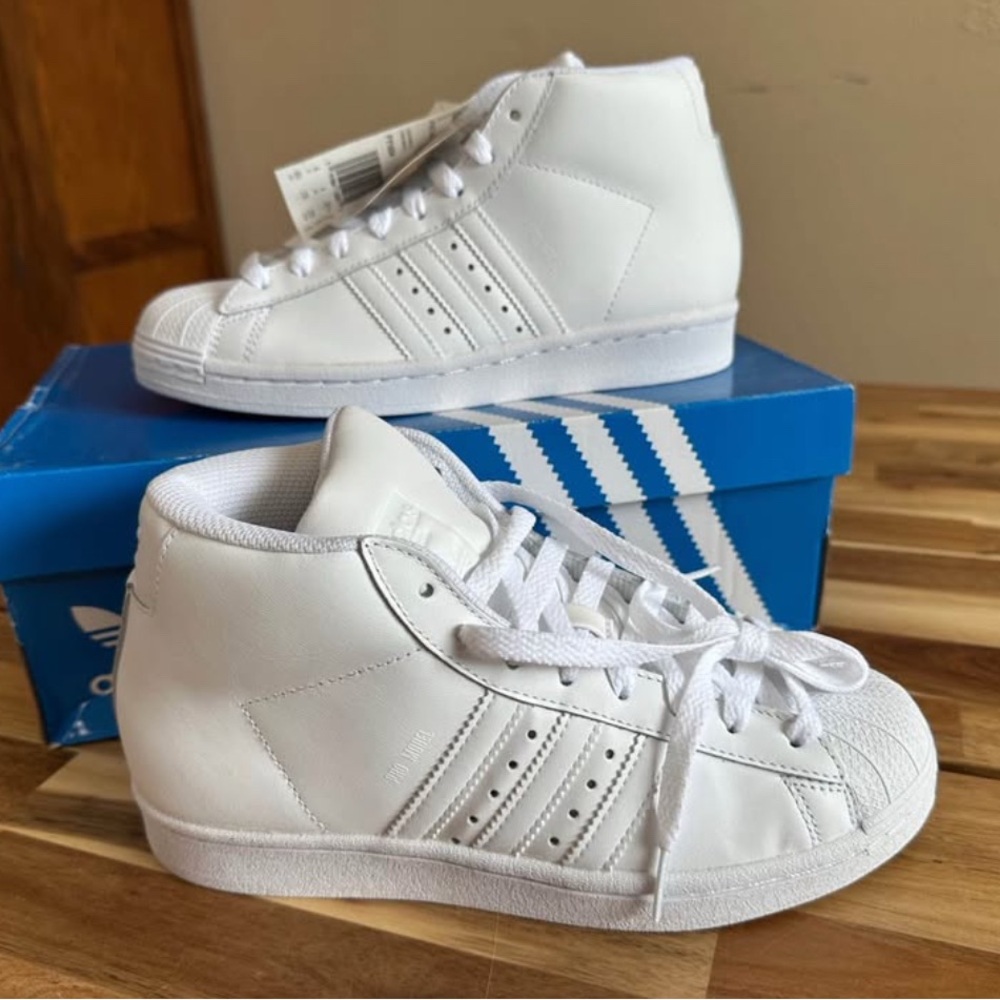Adidas Kids White High-Top Sneakers